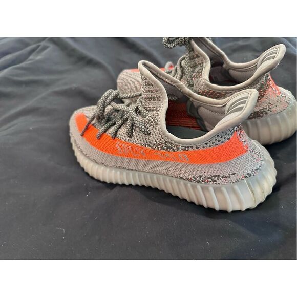 US SIZE 6.5 Yeezys adidas boost 350 V2 gray and orange zebra - Picture 4 of 9
